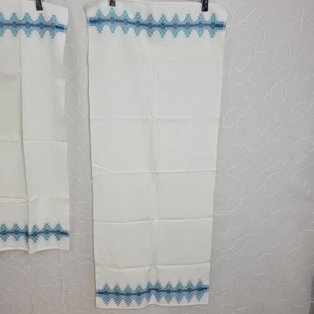 Vintage Embroidery Drying Towels in White Home Accessory Throw Cotton
